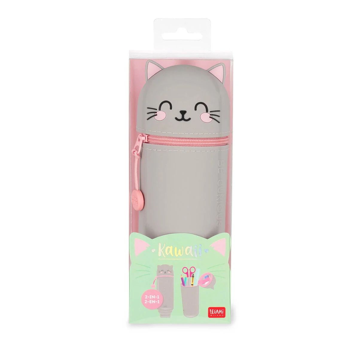 2-in-1 Silicone Pencil Case - Kitty - Image 6