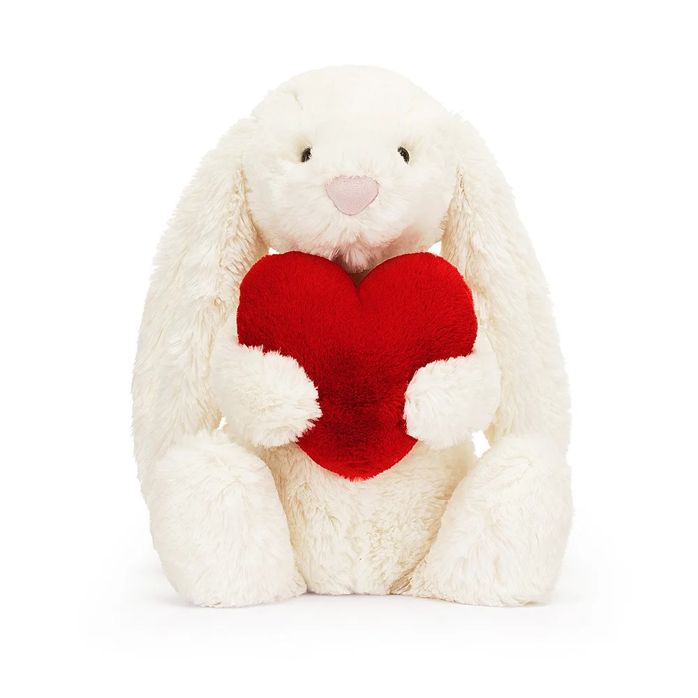Bashful Red Love Heart Bunny Original - Image 4