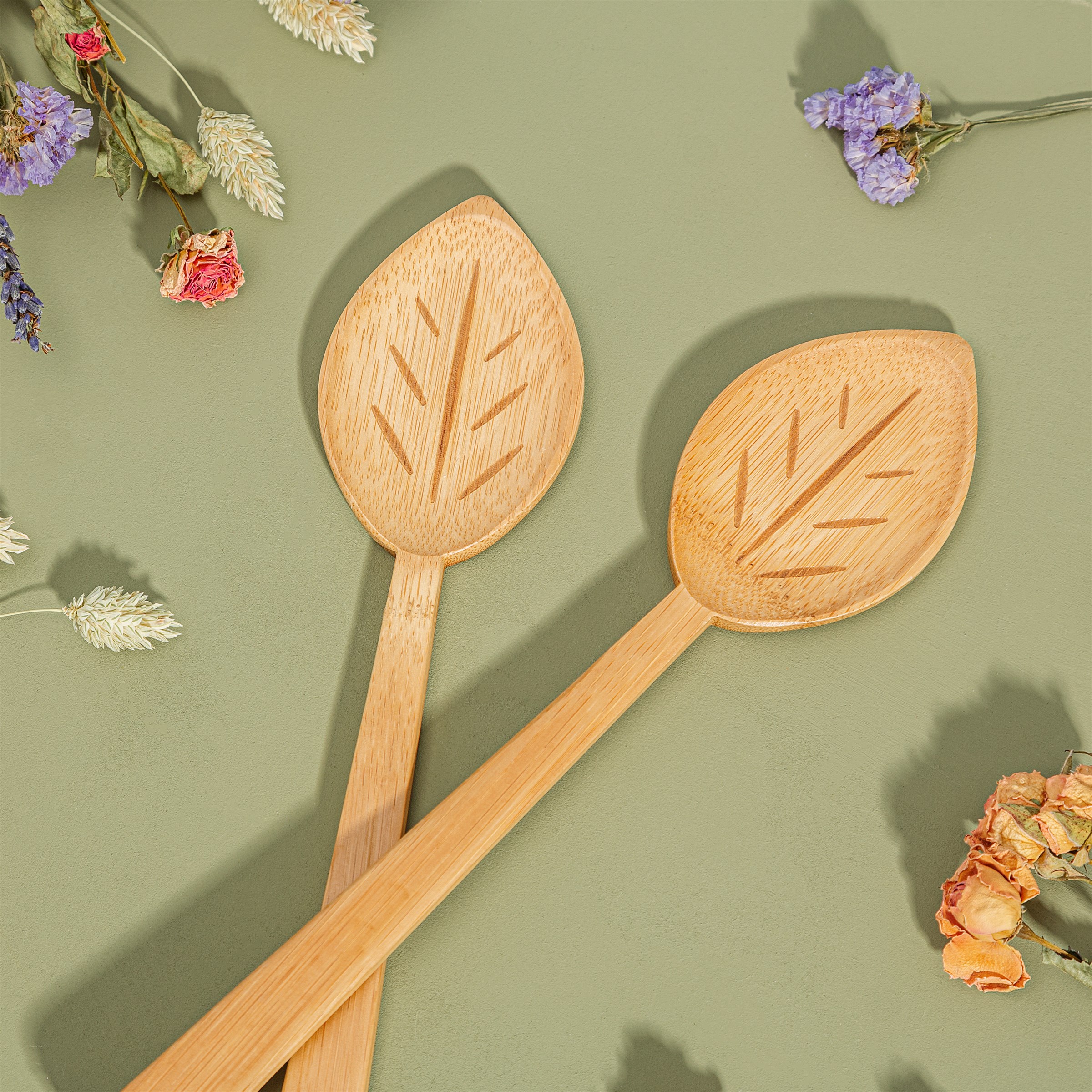 Leaf Bamboo Salad Servers - Image 3