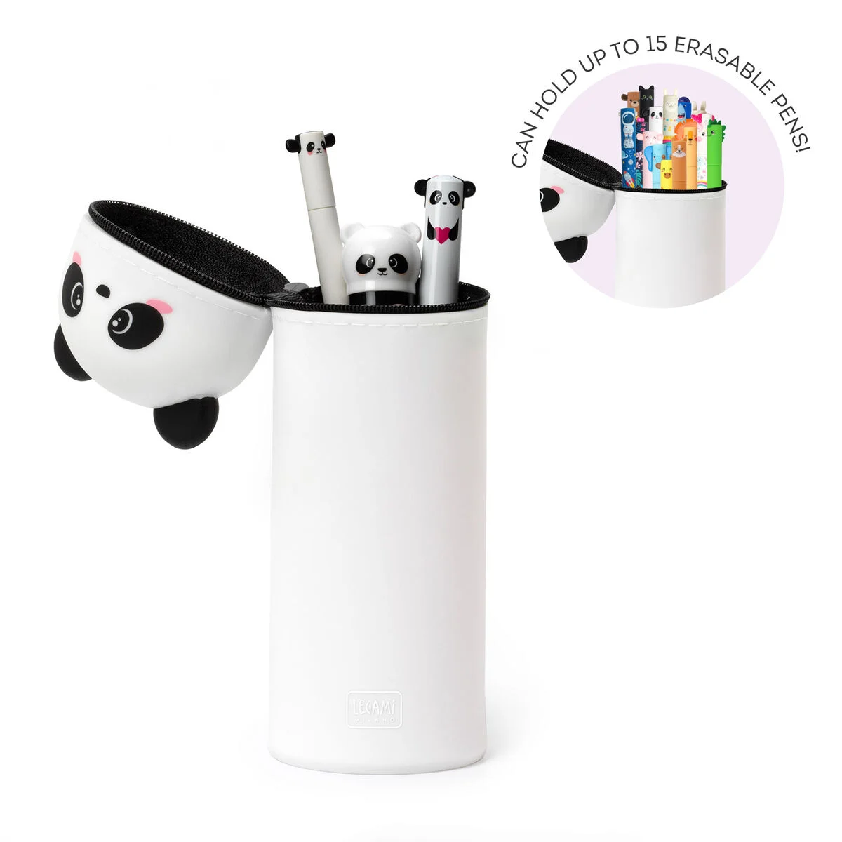 2-in-1 Silicone Pencil Case - Panda - Image 4