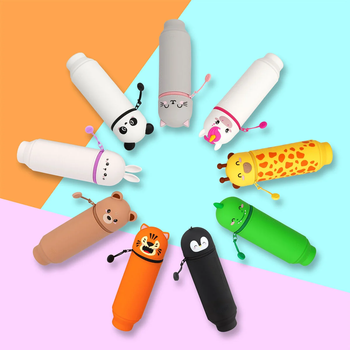 2-in-1 Silicone Pencil Case - Giraffe - Image 5