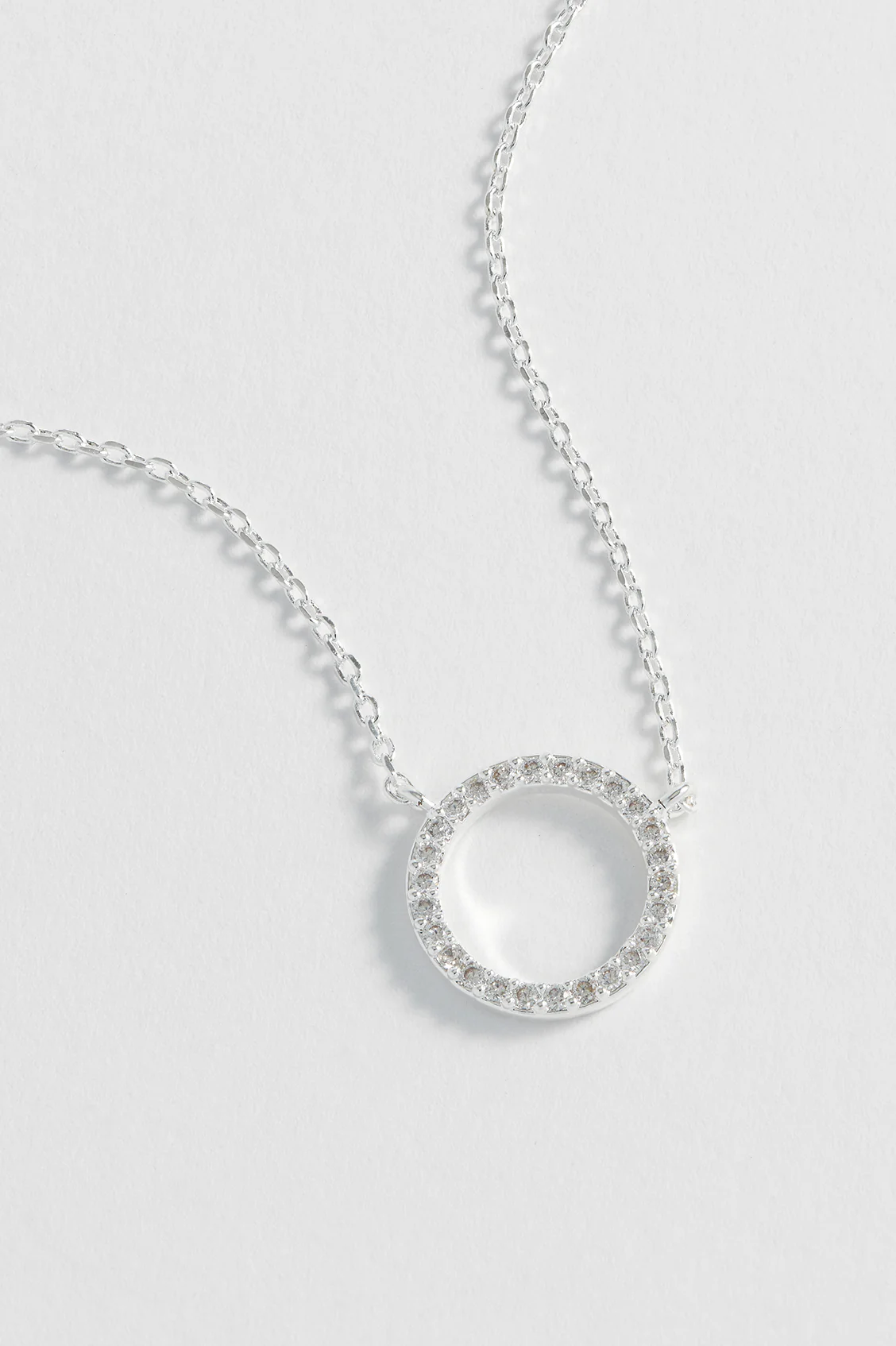 Silver Circle Cz Necklace - Image 4