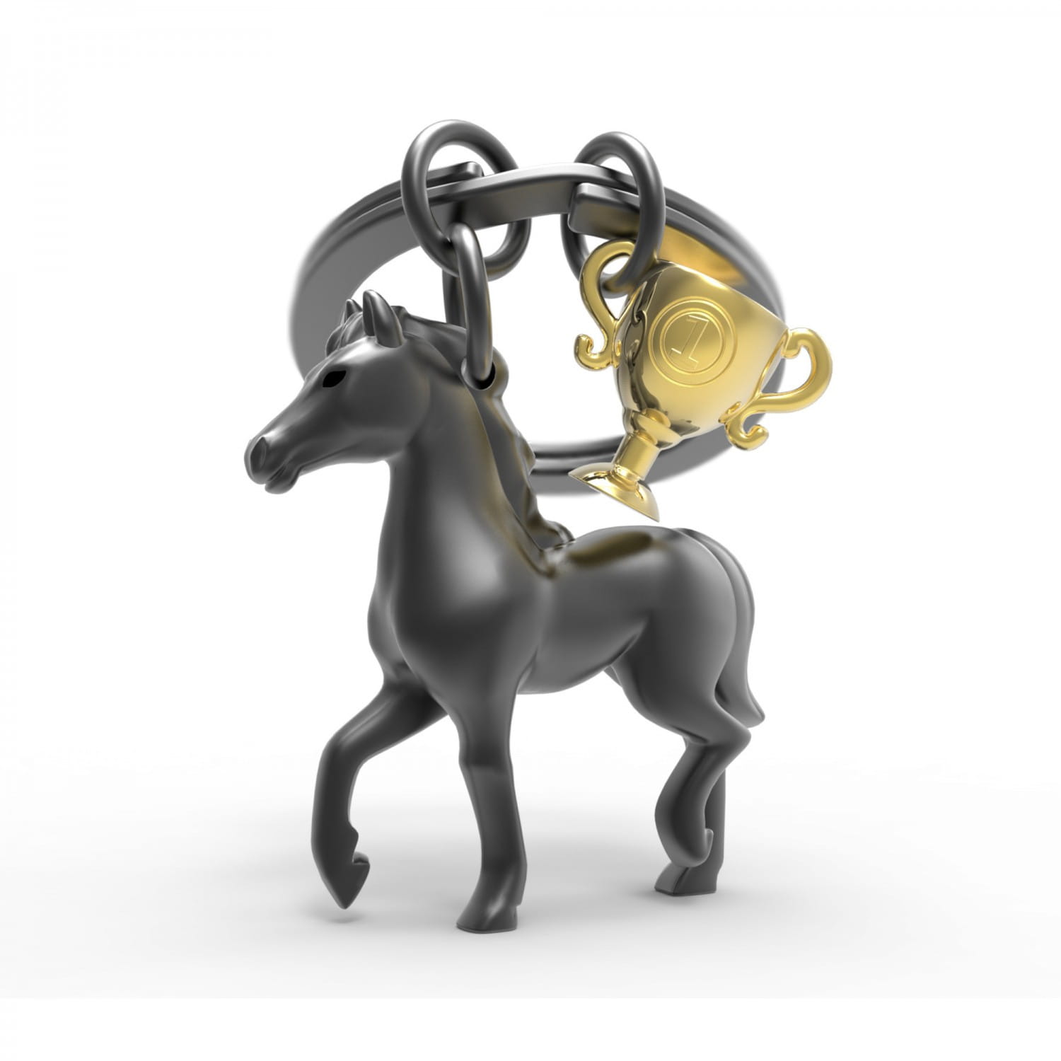 Black Horse & Trophy Keyring - Image 2