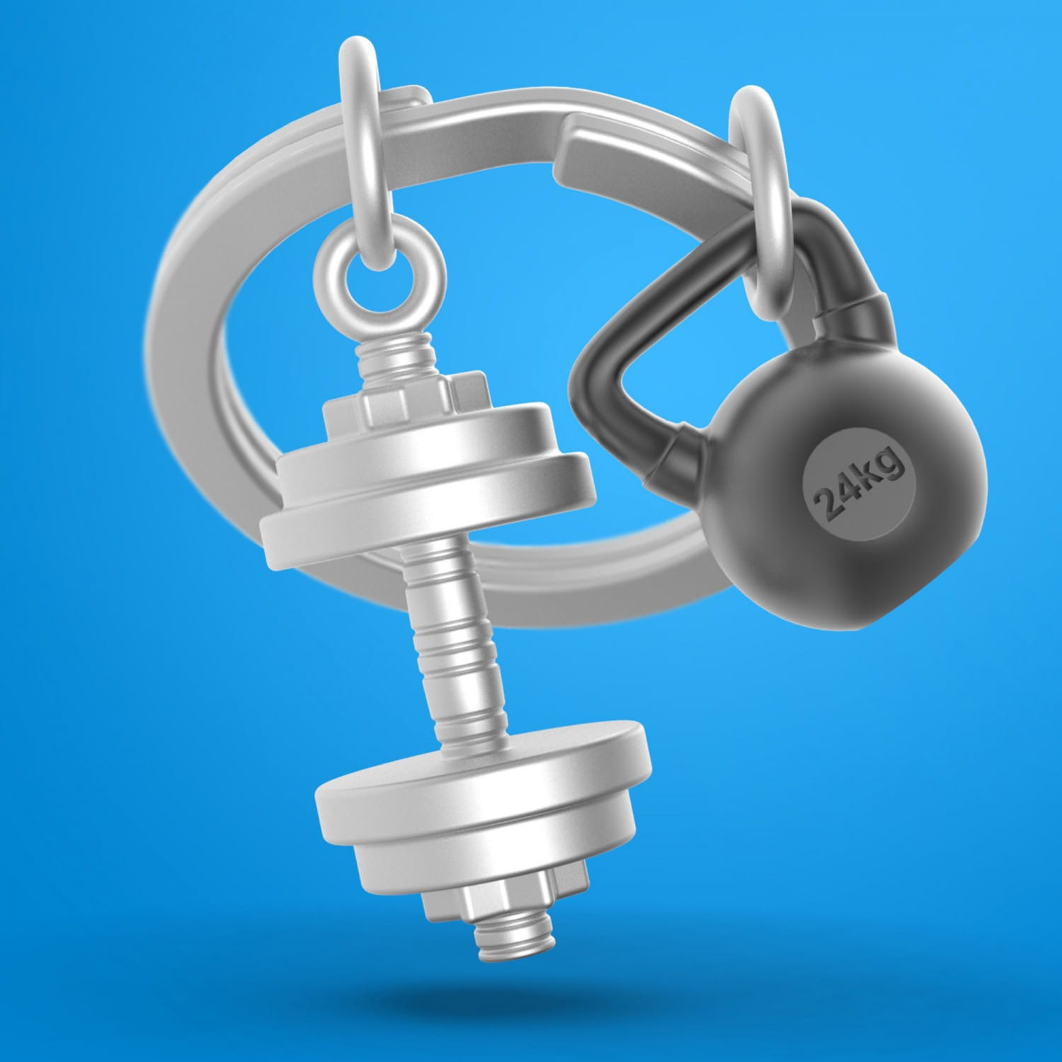 Dumbbell Keyring - Image 3