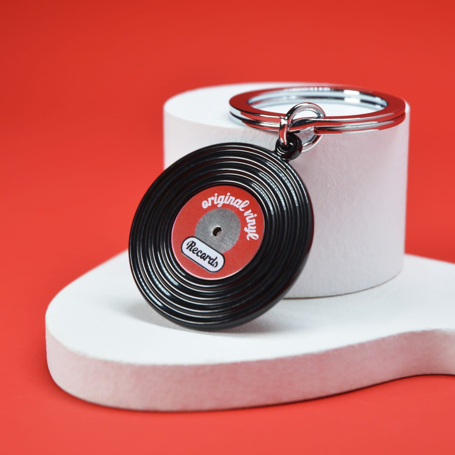 Black Vinyl Record Keyring - Image 2