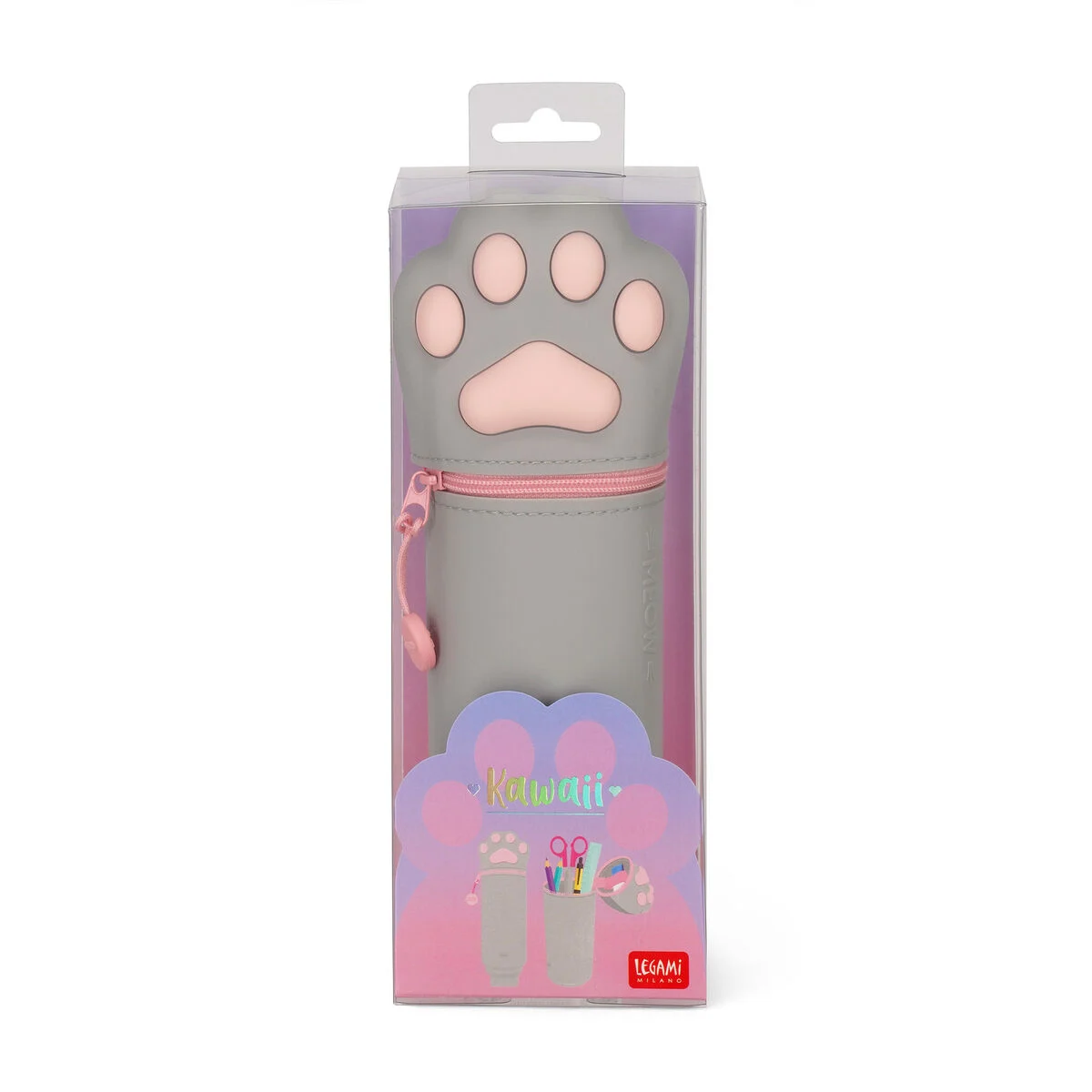 2-in-1 Silicone Pencil Case - Kitty Paw - Image 7