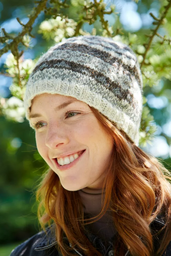 Classic Fairisle Beanie Natural - Image 2