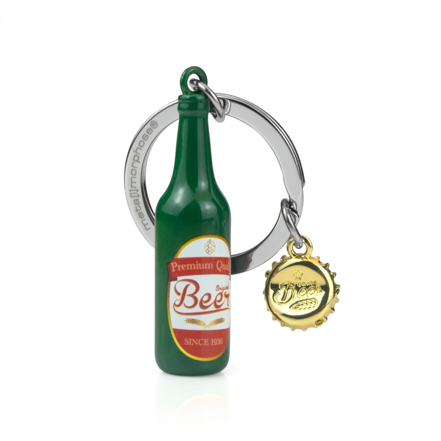 Green Beer Bottle Keyring - Image 2