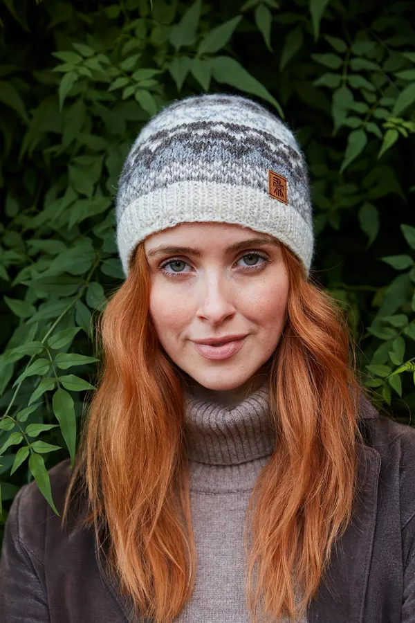 Classic Fairisle Beanie Natural - Image 6