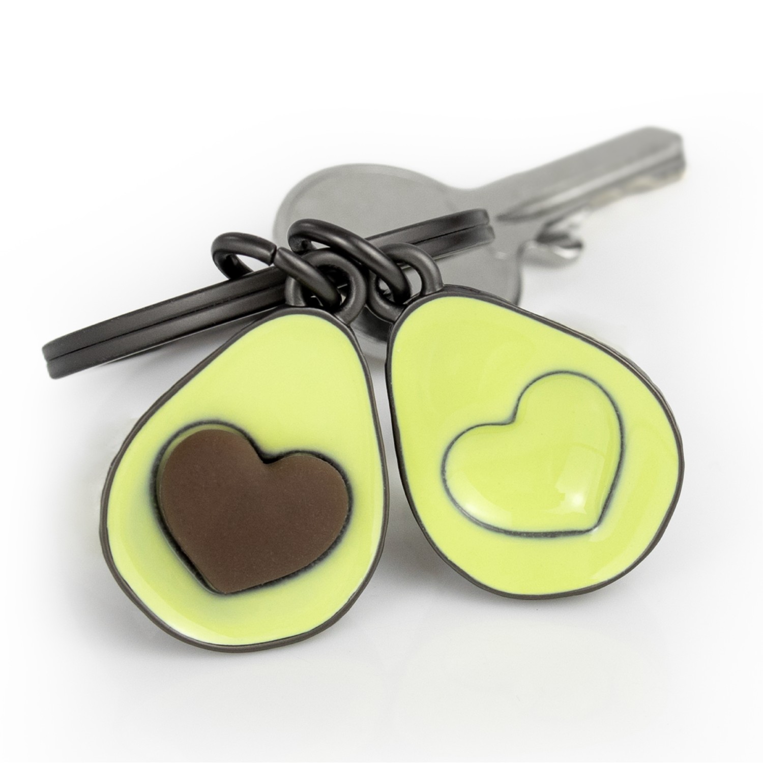 Green Avocado With Heart Seed Keyring - Image 3