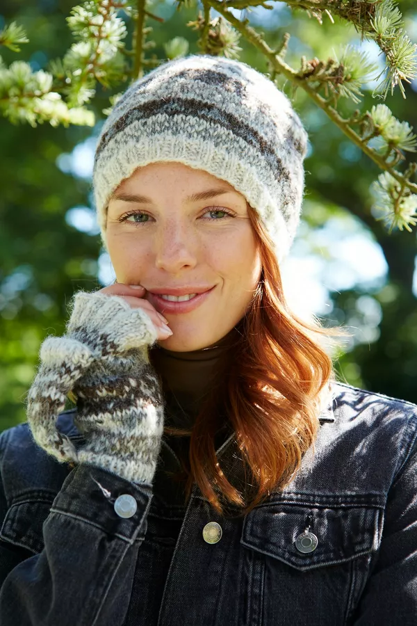 Classic Fairisle Beanie Natural - Image 4