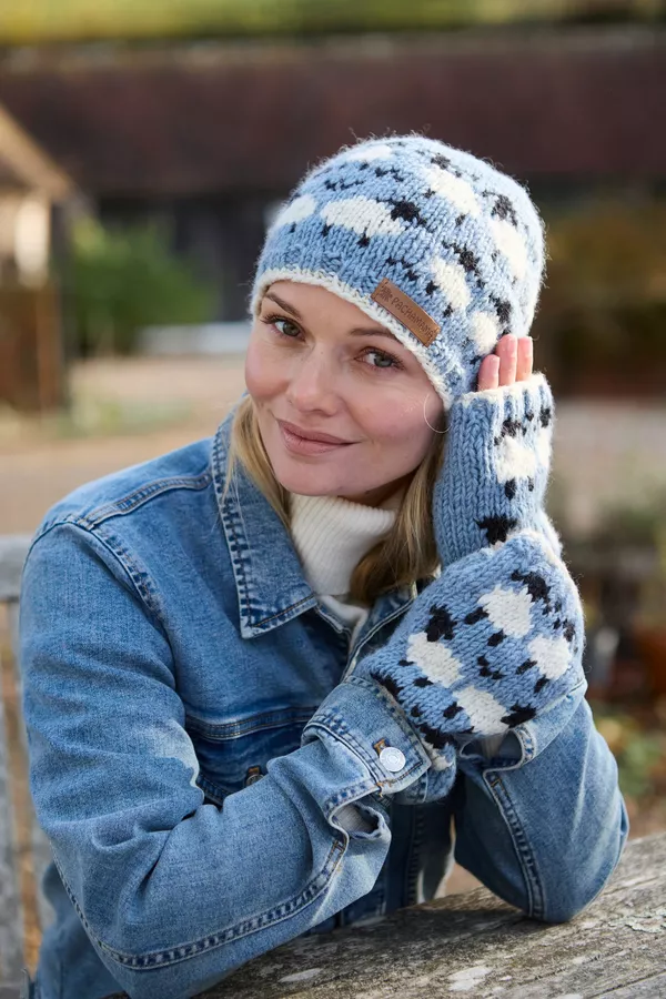 Merino Sheep Handwarmer Blue - Image 5