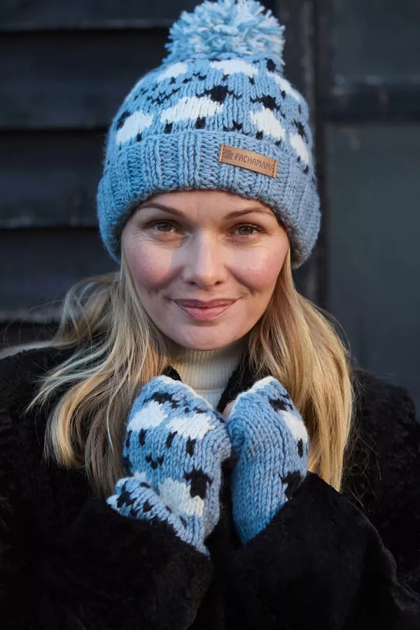Merino Sheep Handwarmer Blue - Image 6